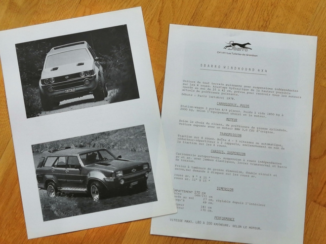 1978 Sbarro Windhound 4x4 esite - KUIN UUSI