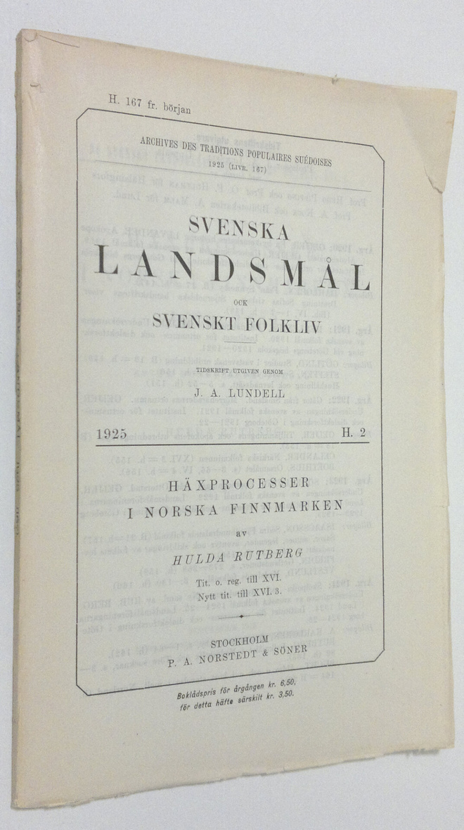 Hulda Rutberg : Häxprocesser i Norska finnmarken