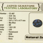 Zircon sininen 4.18ct  (SYNTH!) - pikkukuva 2