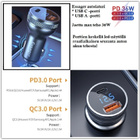 ESSAGER USB PD/QC-autolaturi - näytöllä akun jännite #30005 - pikkukuva 1