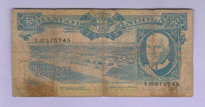 Angola 50 Escudos v.1962 P-93 (harvinaisempi)