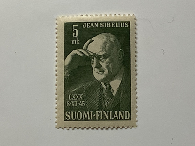 306/ 1945 Jean Sibelius 80v o ohileimattu