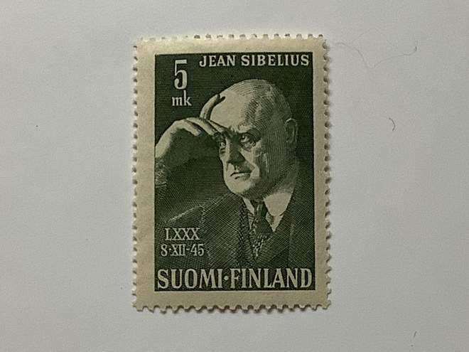 306/ 1945 Jean Sibelius 80v o ohileimattu