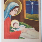 Vanha kortti, Maria, Jeesus lapsi, raamattu aihe, 1940 luku - pikkukuva 1