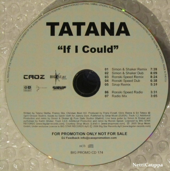 Tatana • If I Could PROMO CDr Maxi-Single