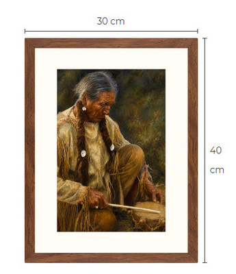 Uusi Intiaani art print kehystetty 30 cm x 40 cm