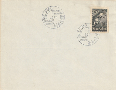1947 Pariisin rauhansopimus 10mk FDC-kirje