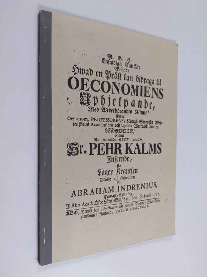 Abrahamus Abrahami Indrenius : Vaatimattomia ajatuksia si...