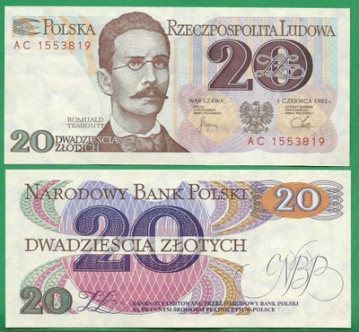 Poland 20 Zlotych 1982 P-149 UNC (K13-S15)