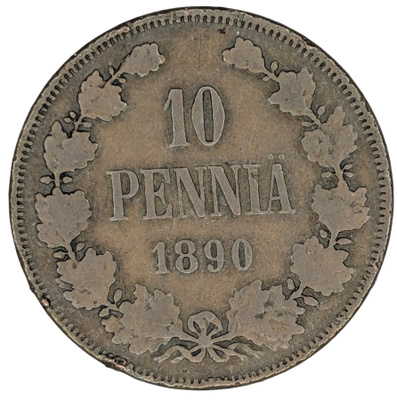 10 Penniä 1889