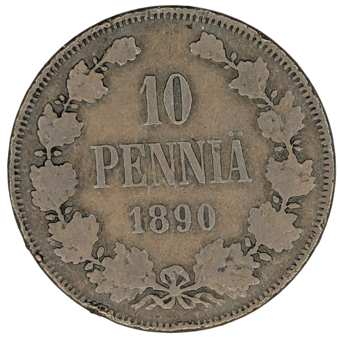 10 Penniä 1889
