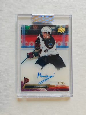 Matias Maccelli 22-23 UD Clear-Cut Exclusives Rookie Auto/65