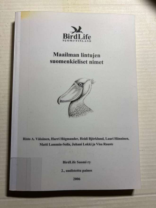 Maailman lintujen suomenkieliset nimet