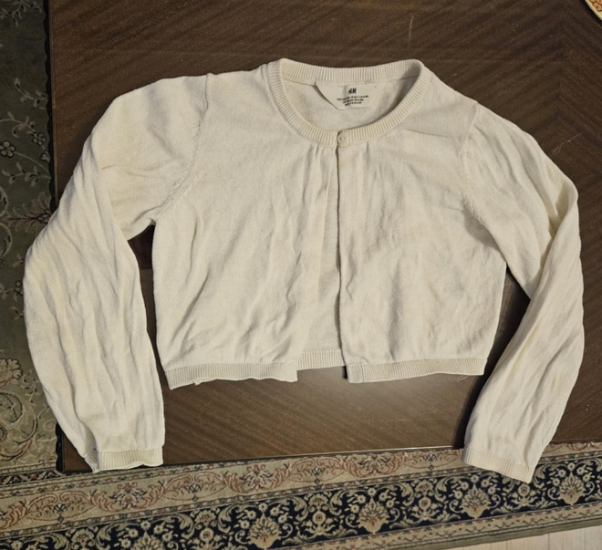 Valkoinen bolero, koko 122/128