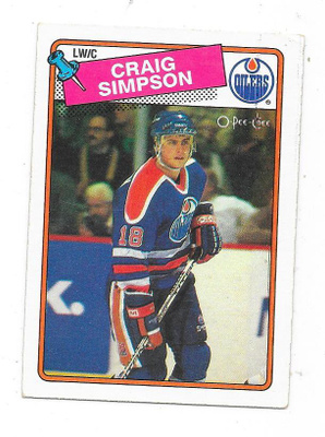 1988-89 OPC #27 Craig Simpson , Edmonton Oilers