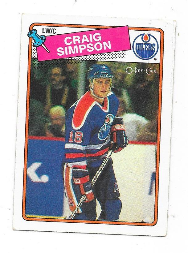 1988-89 OPC #27 Craig Simpson , Edmonton Oilers