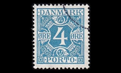 Tanska PORTO_10 o 4 öre tasainen tausta (1921)