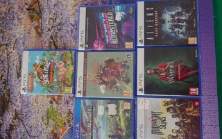 ps5/ps4 pelejä 7 kpl osa muoveissa, kaikki tai yksittäin