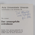 Åke Jonsson : Den omsorgsfulle ordmålaren : studier i Sve... - pikkukuva 3