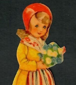 EO numeroimaton - Tyttö kansanpuvussa - 1940-luvulta!