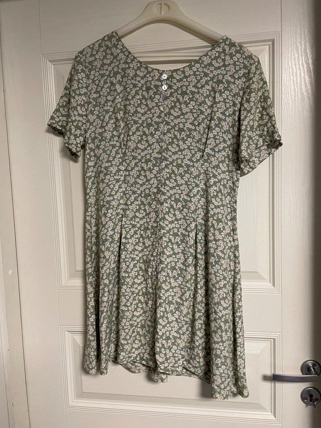 Vintage kukkamekko koossa S