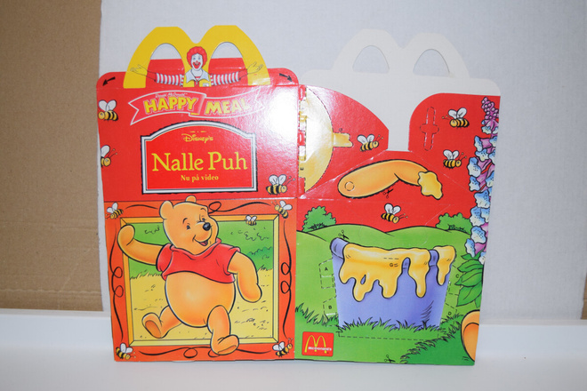 Mcdonald's happy meal laatikko nalle puh (ruotsi)