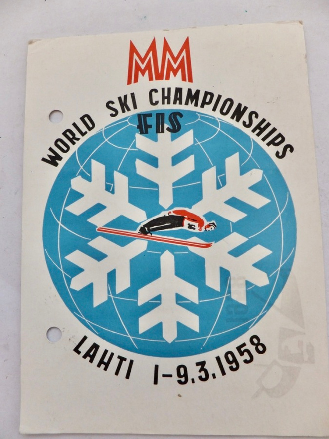VANHA Postikortti Lahti 1958 Hiihto MM-Kisat