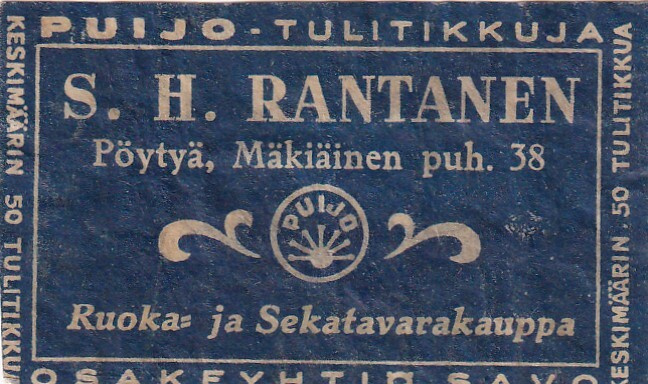 Pöytyä, S. H. Rantanen, Osakeyhtiö Savo, Puijo . s47