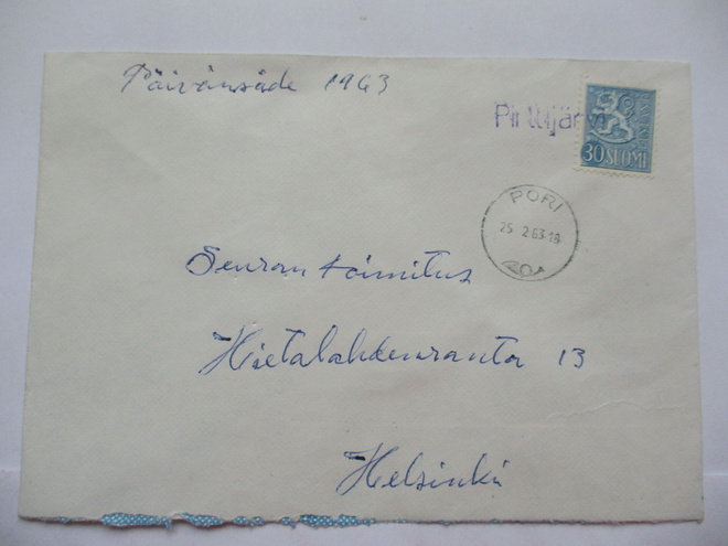 1963 Pirttijärvi rivil s + Pori