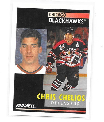 1991-92 Pinnacle #58 Chris Chelios Chicago Blackhawks