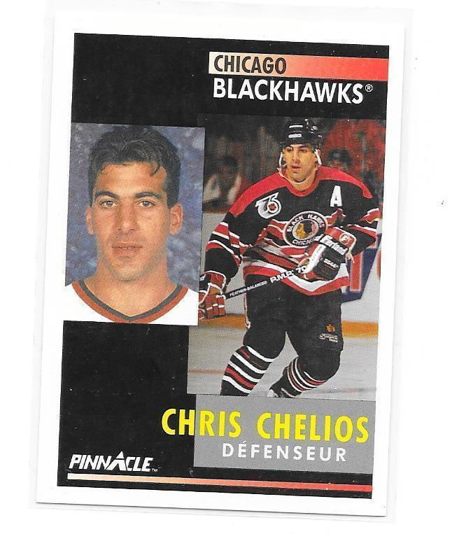 1991-92 Pinnacle #58 Chris Chelios Chicago Blackhawks