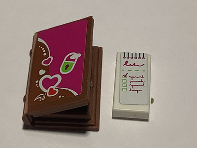 Lego Friends päiväkirjan kannet ja laatta sisälle