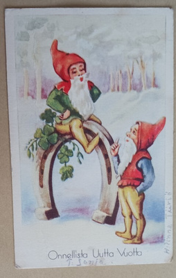 Tontut, iso hevosenkenkä, neliapiloita, Uusi Vuosi, p. 1951
