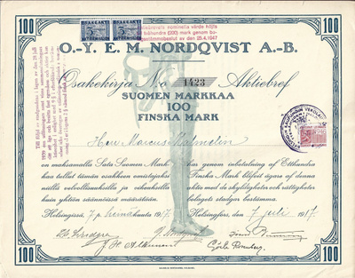 OKK 1917 E. M. Nordqvist Oy Ab Helsingfors