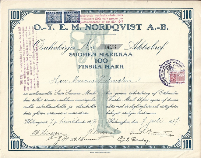 OKK 1917 E. M. Nordqvist Oy Ab Helsingfors