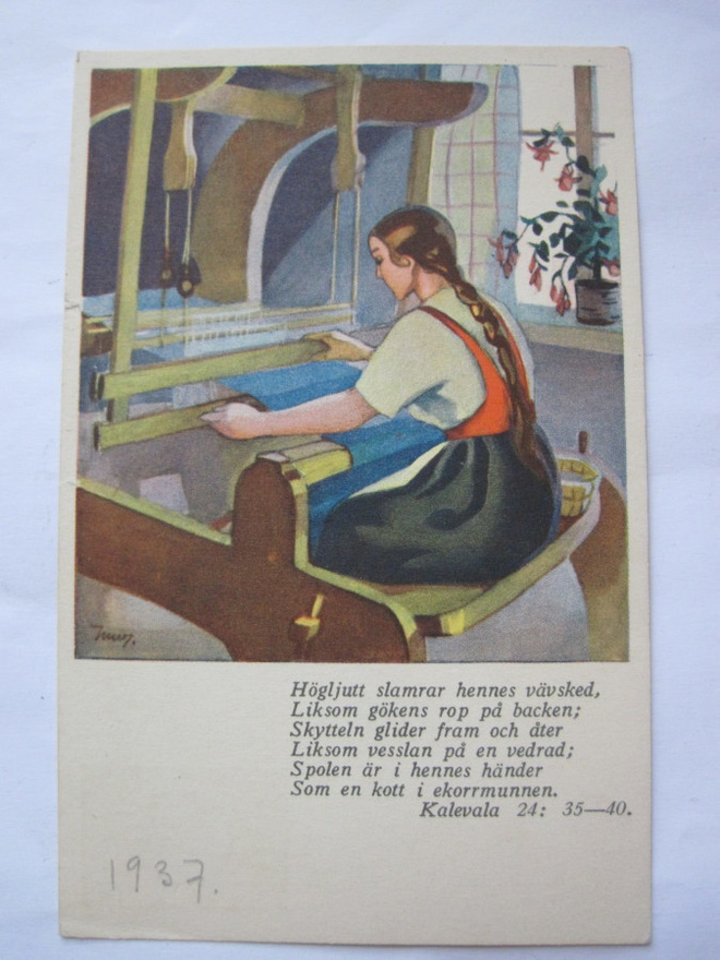 VANHA Postikortti Martta Wndelin Ruotsinkielinen 1937
