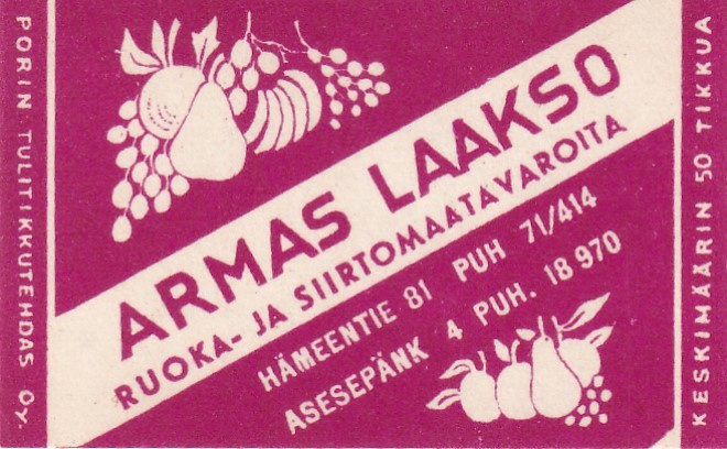 Armas Laakso, Hämeentie 81, Asesepänk 4    4/11