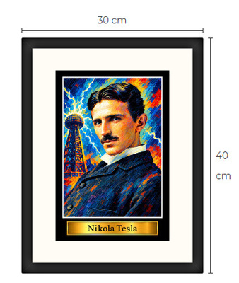 Uusi Nikola Tesla art print kehystetty 30 cm x 40 cm
