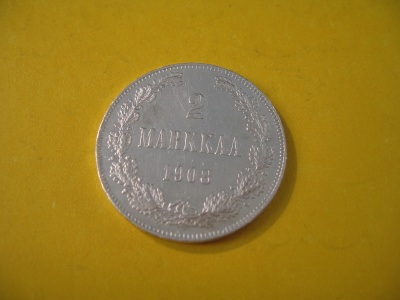 2 markkaa 1908 - hopeaa