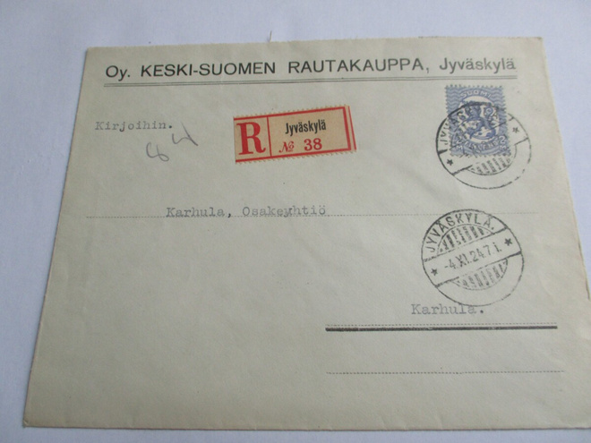 1921 Jyväskylä Oy Keski-Suomen Rautakauppa R kuori