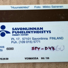 Huurrekirkko Savonlinnan Puhelinyhdistys puhelinkortti - pikkukuva 2