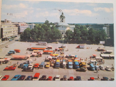 KULKENUT HÄMEENLINNA KAUPPATORI JA KIRKKO LEIMA 29.6.1979