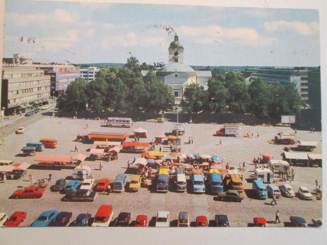 KULKENUT HÄMEENLINNA KAUPPATORI JA KIRKKO LEIMA 29.6.1979