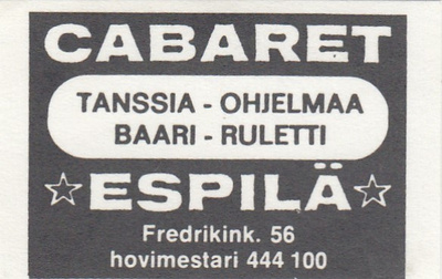 Helsinki, Cabaret Espilä   b48