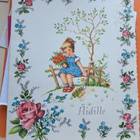 Tyttö aidalla, taittokortti, kulkenut - pikkukuva 1