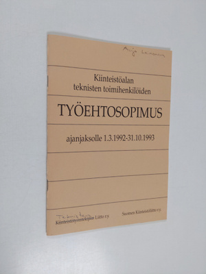 Kiinteistöalan teknisten toimihenkilöiden työehtosopimus ...