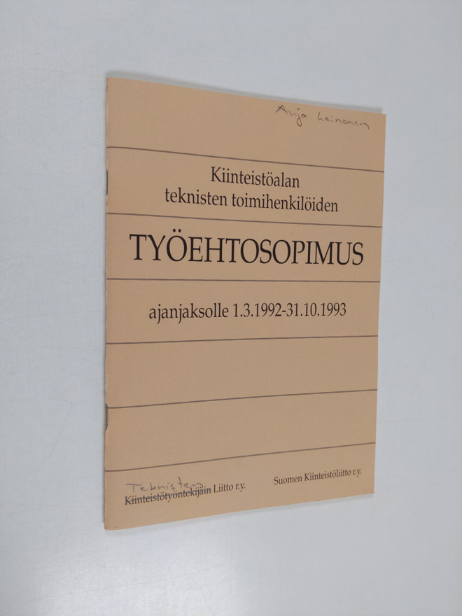Kiinteistöalan teknisten toimihenkilöiden työehtosopimus ...