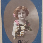 Pikkuleidi tuo joulukukkia, soikiokortti, p. 1915 + sens. - pikkukuva 1