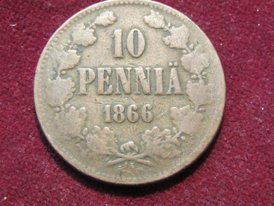 10 penniä 1866