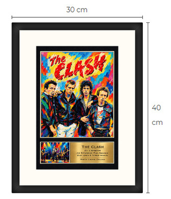 Uusi The Clash art print kehystetty 30 cm x 40 cm